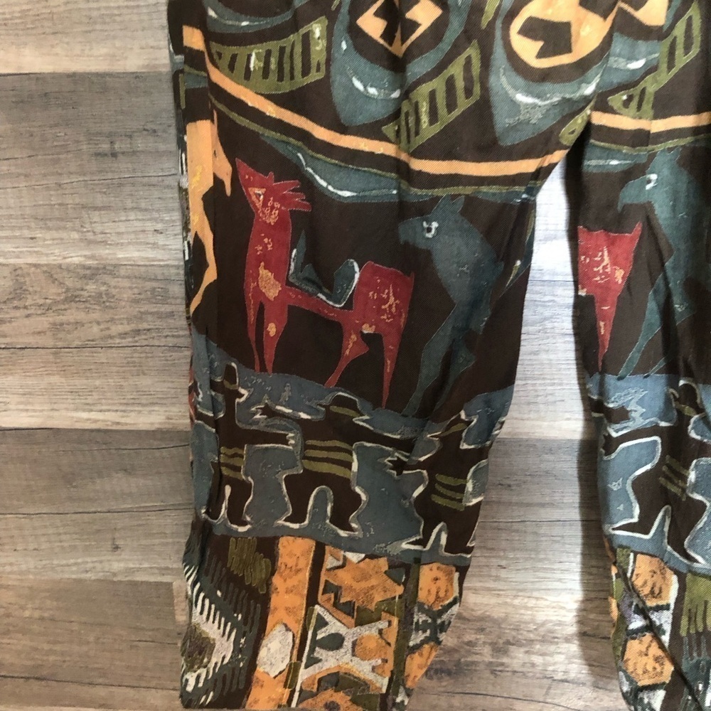 Vintage 80s Le Château Southwestern Aztec Coord Set Vest and Pants Small - Picture 16 of 16